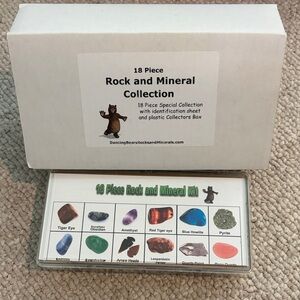 18 Piece Rock and Mineral Collection - White Box